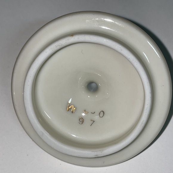 Eschenbach Bavaria Germany Small Trinket Box Lid Flowers Floral Gold Trim - Picture 7 of 12